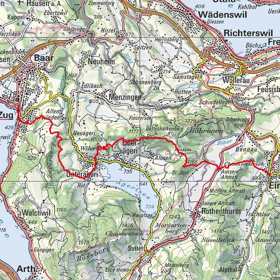 2010049 Einsiedeln - Zug Map
