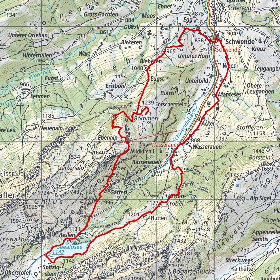 20170820 Seealpsee - Ebenalp Map