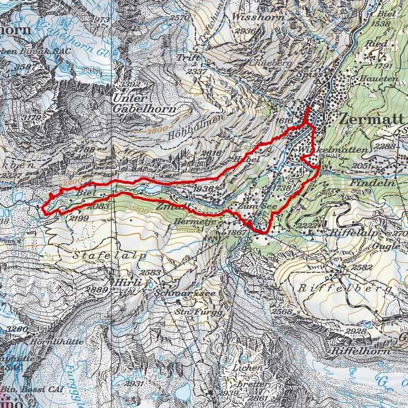 20170923 Zermatt - Stafelalp Map