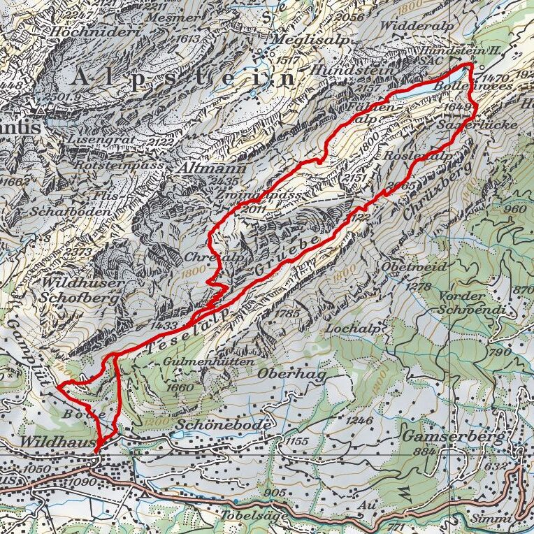 20180916 Mutschensattel - Zwinglipass Map