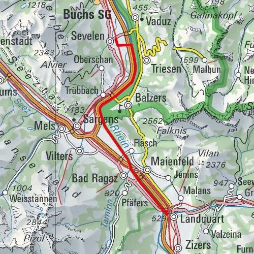 20190316 Sevelen - Landquart Map