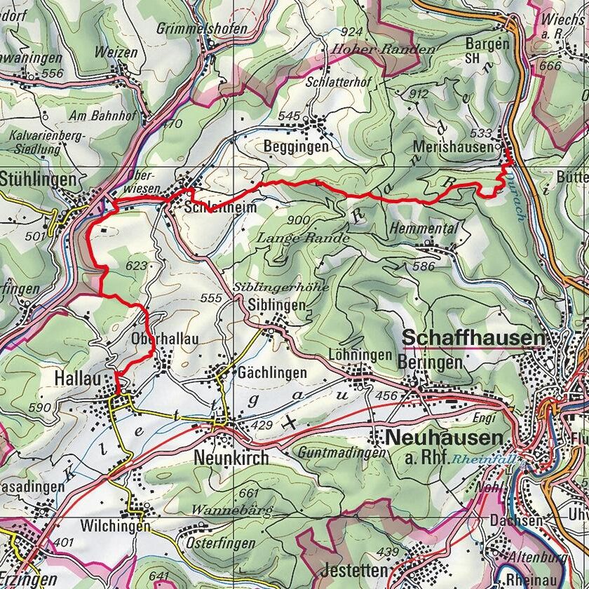 20200522 Hallau - Merishausen Map