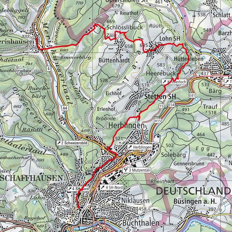 20200531 Merishausen - Schaffhausen Map