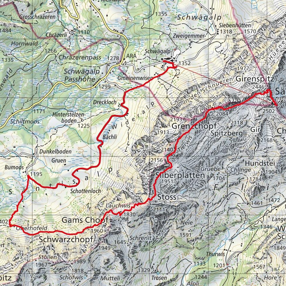 20200812 Säntis - Schwägalp Map