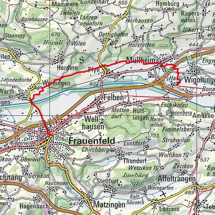 20200815 Müllheim - Frauenfeld Map