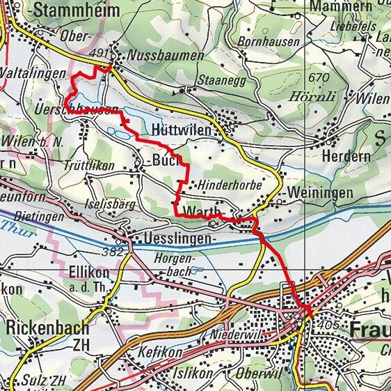 210214 Nussbaumen - Frauenfeld Map