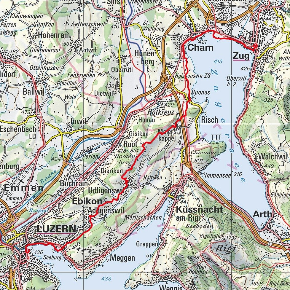 210508 Zug - Luzern Map
