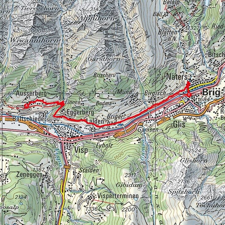 210606 Ausserberg - Brig Map