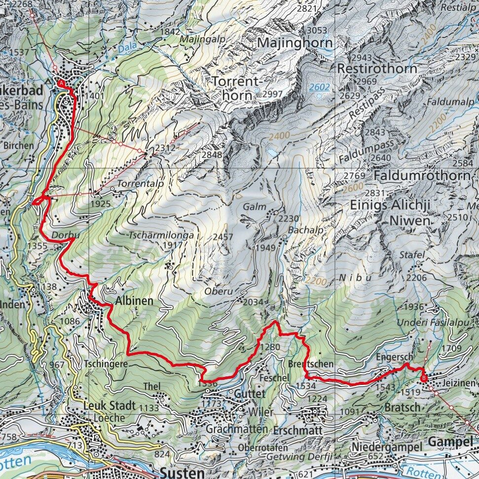 210829 Leukerbad - Jeizinen Map