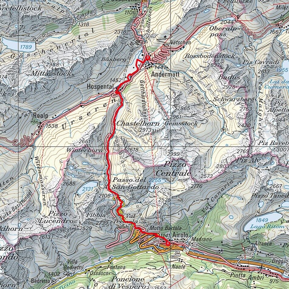 210923 Airolo - Andermatt Map