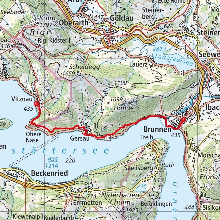 220306 Brunnen - Vitznau Map