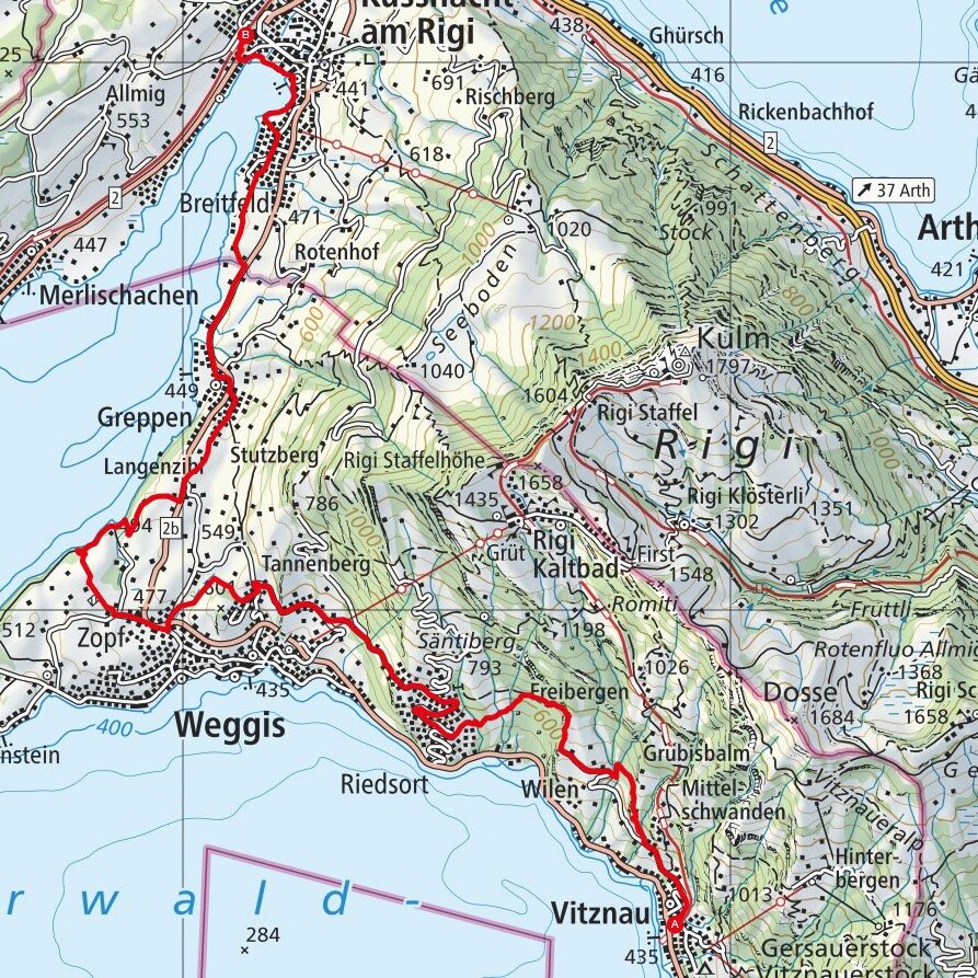 220313 Vitznau - Küssnacht Map