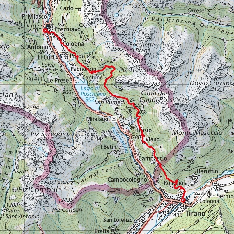 220413 Poschiavo - Tirano Map