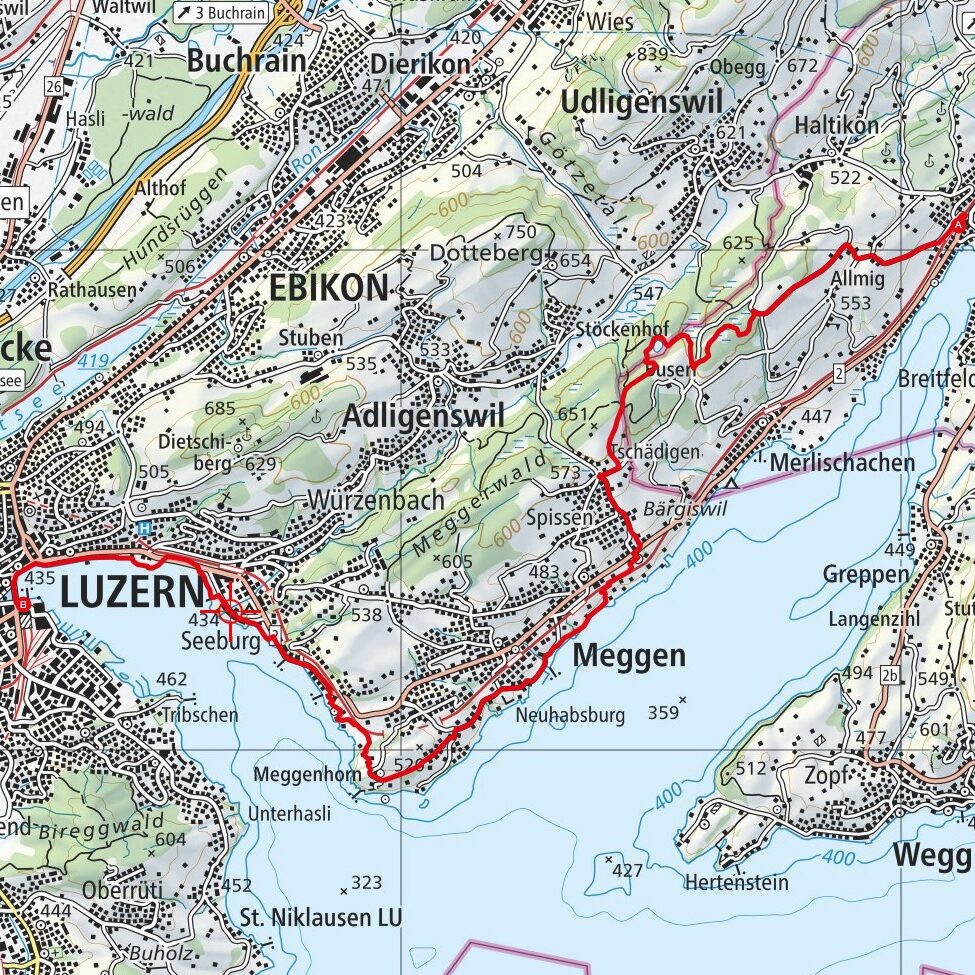 220418 Küssnacht - Luzern Map