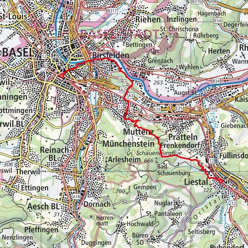220525 Liestal - Basel Map