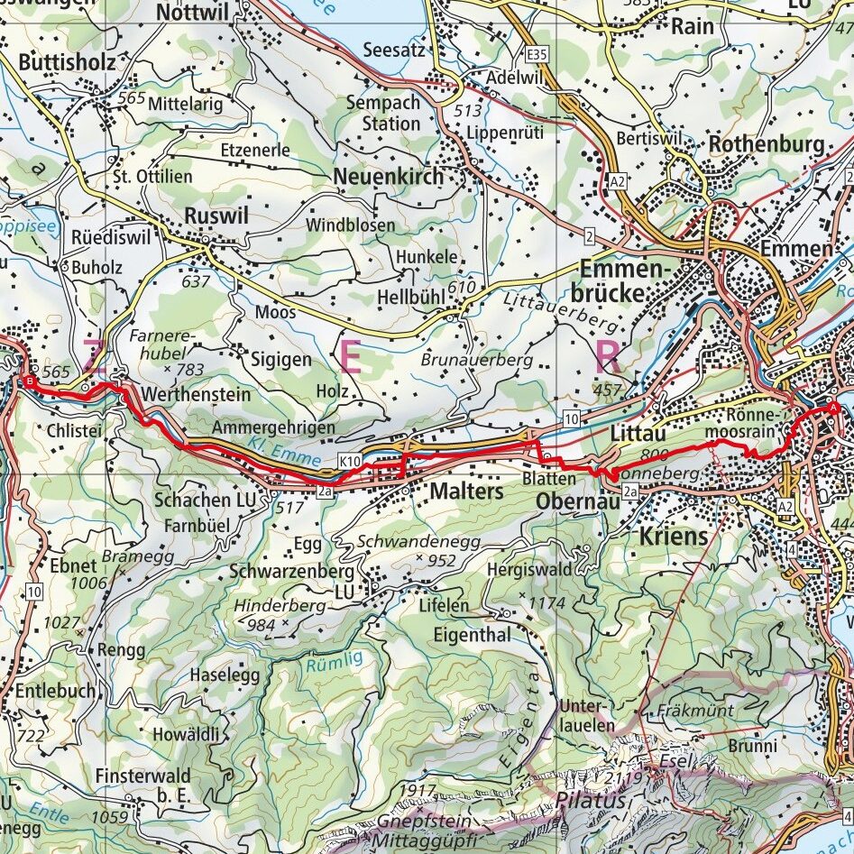 220611 Luzern - Wolhusen Map