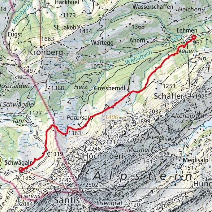 220616 Lehmen - Schwägalp Map