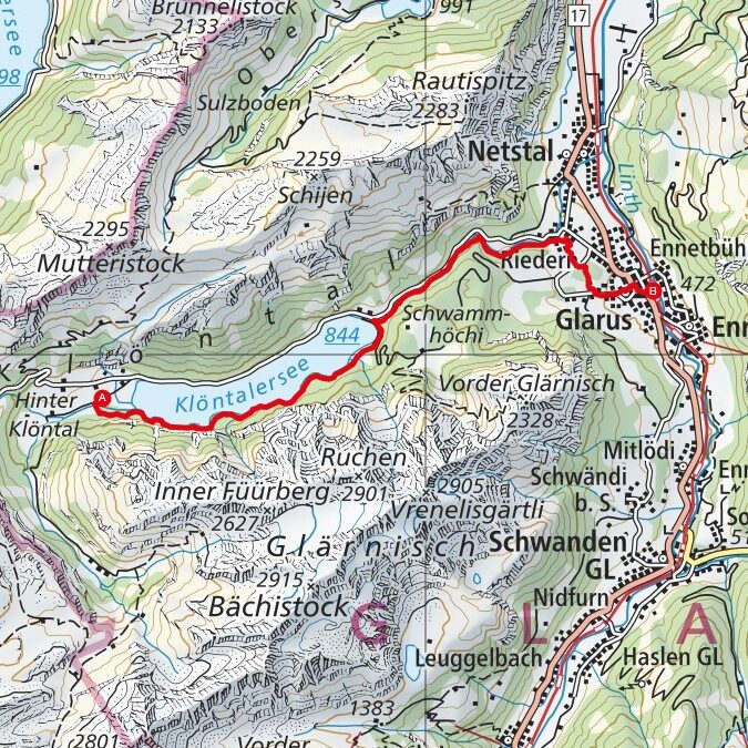 220731 Klöntal - Glarus Map