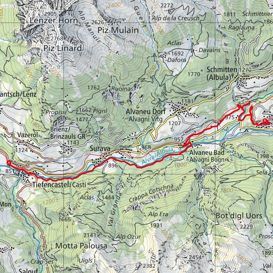 220813 Tiefencastel - Filisur Map