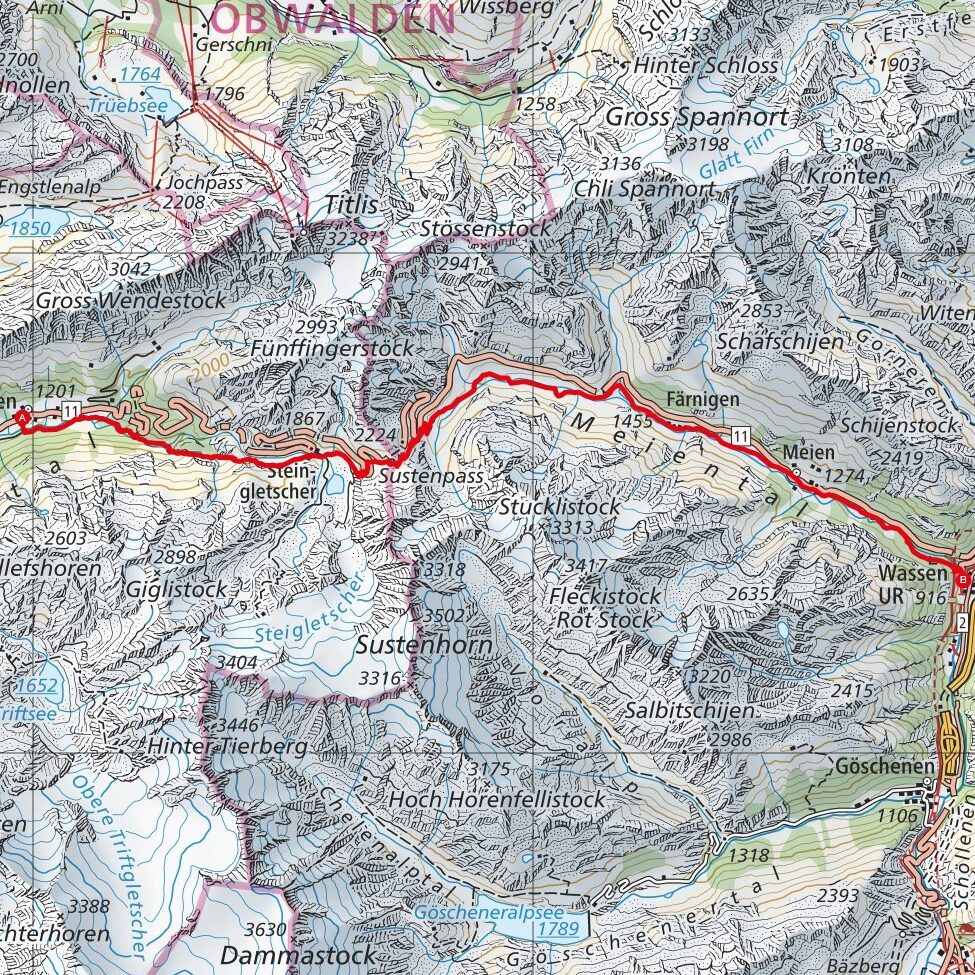 220829 Gadmen - Wassen Map
