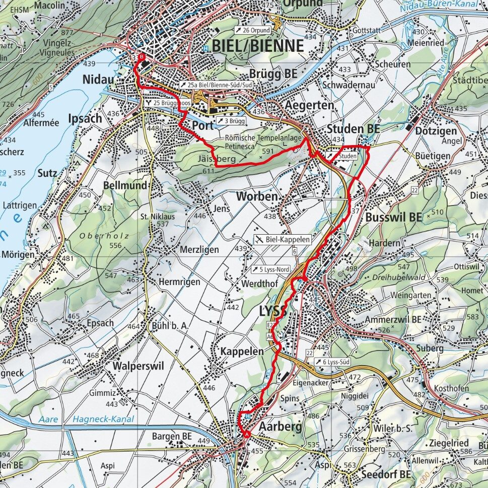 221016 Aarberg - Biel Map