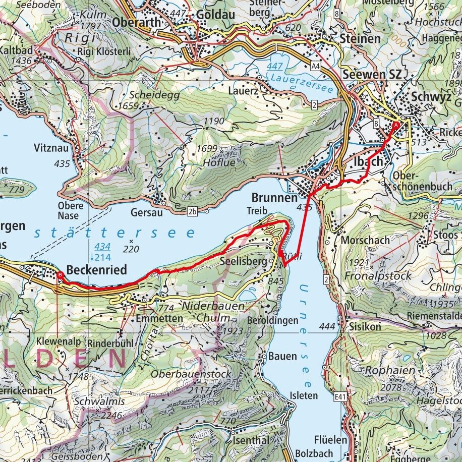 230604 Schwyz - Beckenried Map