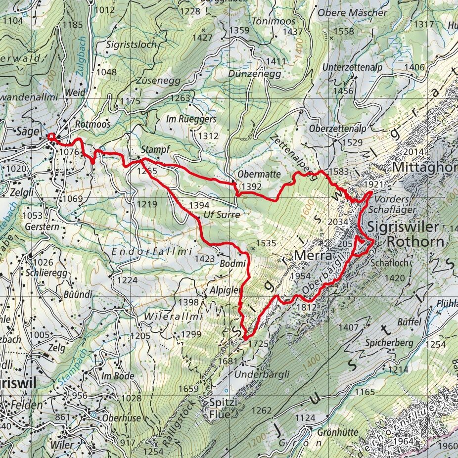 230608 Sigriswiler Rothorn Panoramaweg Map