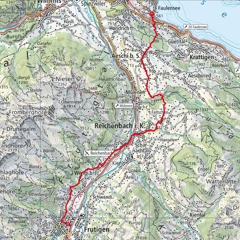 240128 Faulensee - Frutigen Map