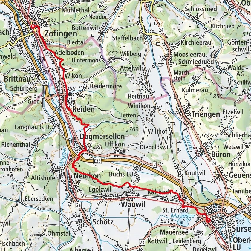 240309 Sursee - Zofingen Map
