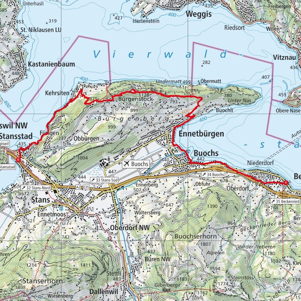 240329 Beckenried - Stansstad Map