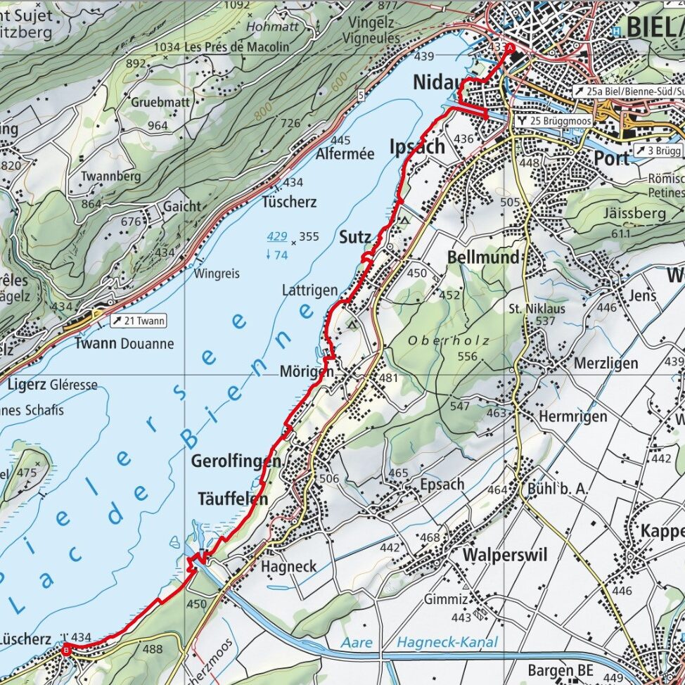 240519 Biel - Lüscherz Map