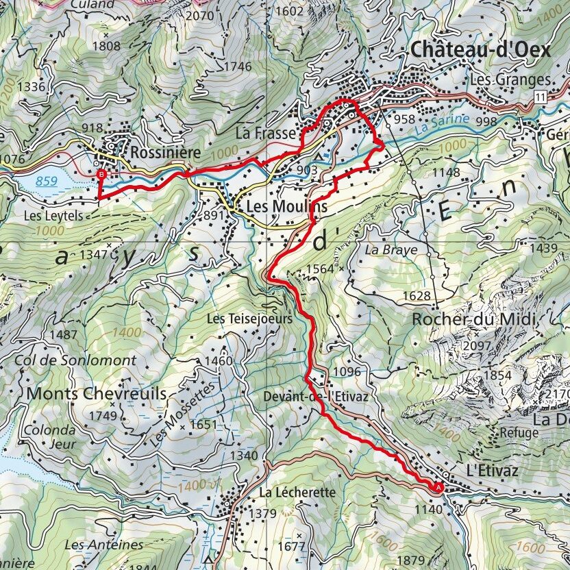 240827 L'Etivaz - Rossinière Map