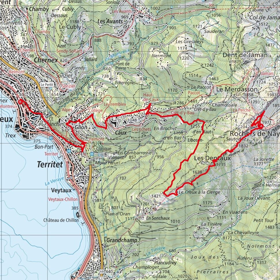 240918 Rochers de Naye - Montreux Map