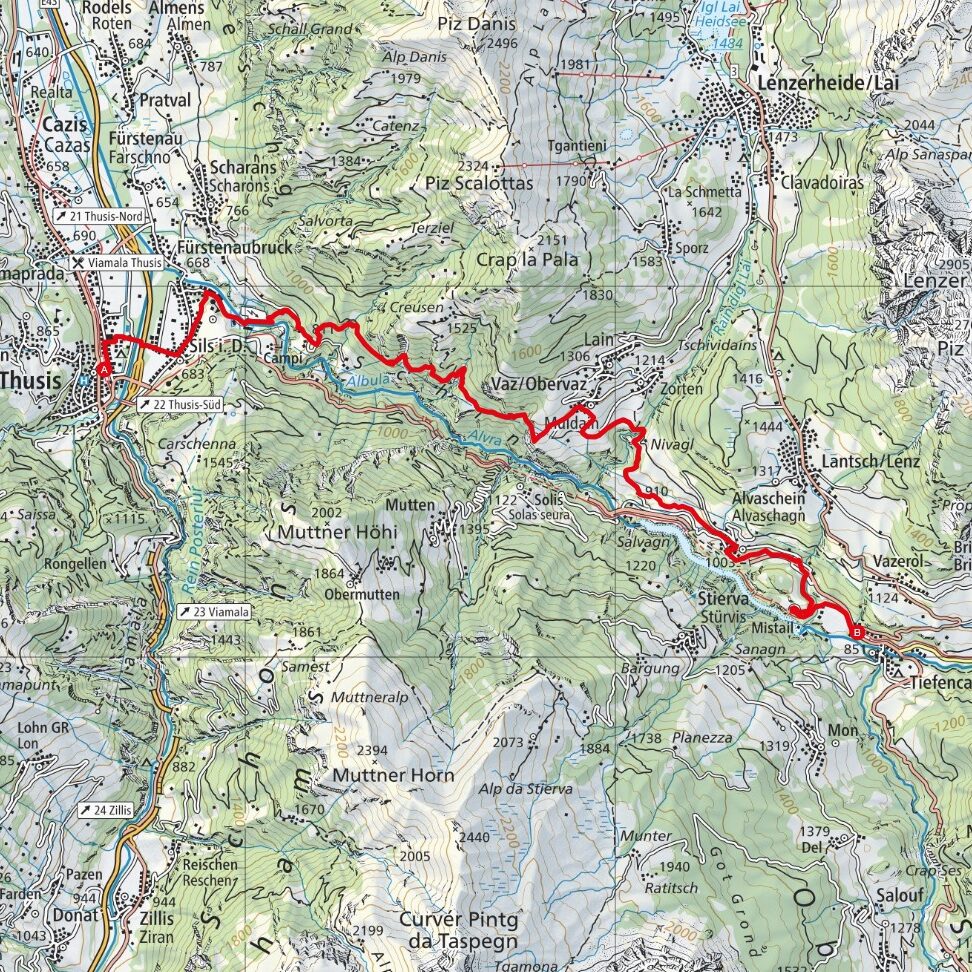 240921 Thusis - Tiefencastel Map
