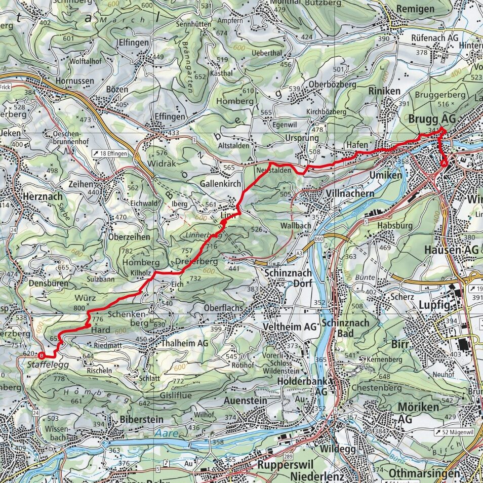 250209 Brugg - Staffelegg Map