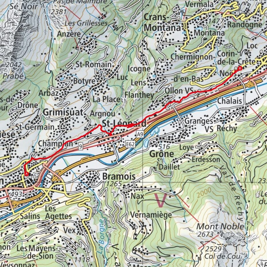 250215 Sion - Corin-de-la-Crête Map