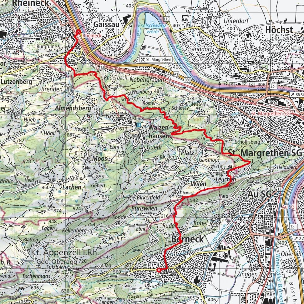 250420 Rheineck - Berneck Map