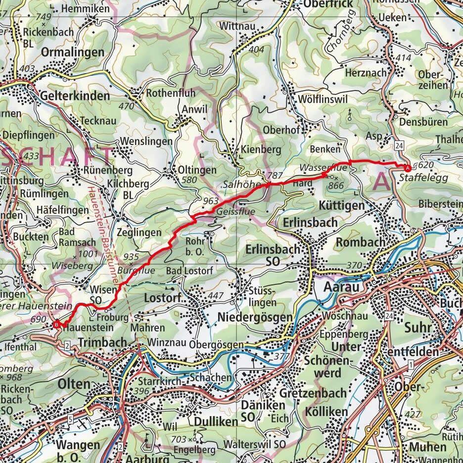 250427 Staffelegg - Hauenstein Map