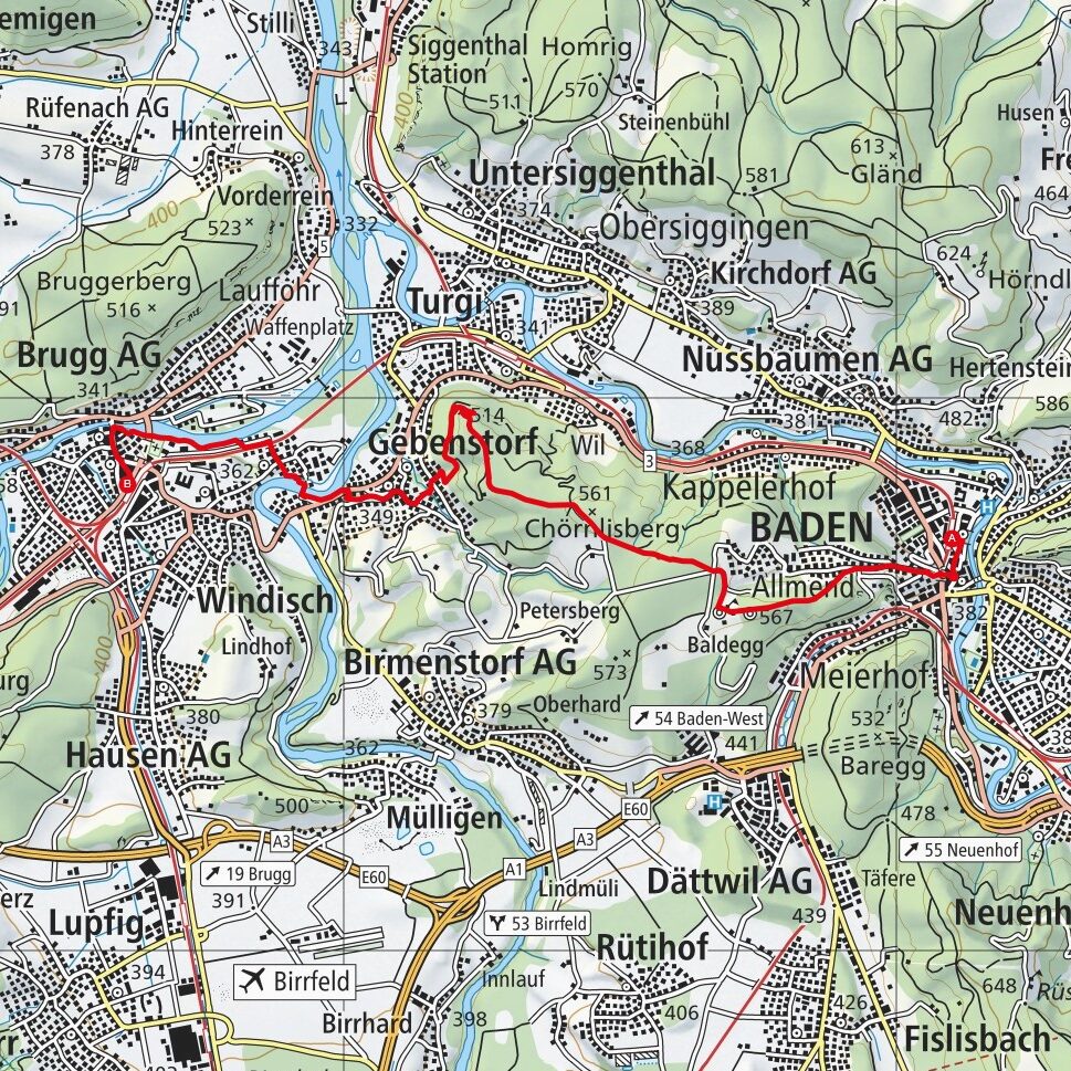 250518 Baden - Brugg Map