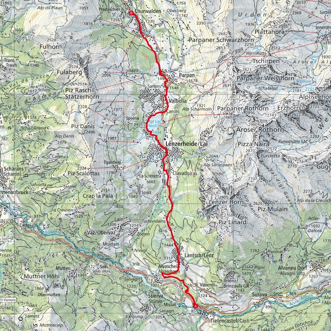 250720 Tiefencastel - Churwalden Map