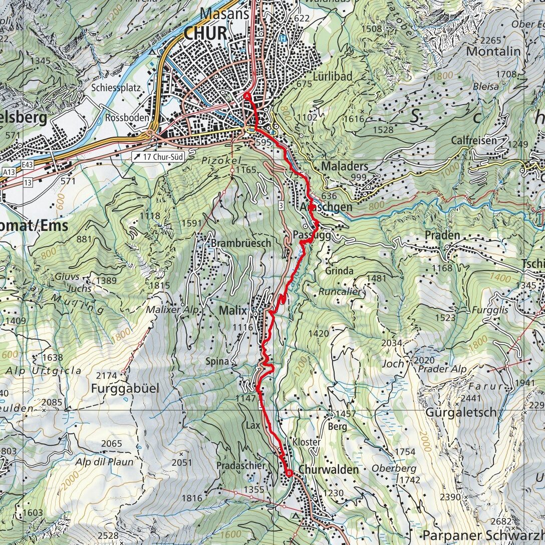 250815 Chur - Churwalden Map