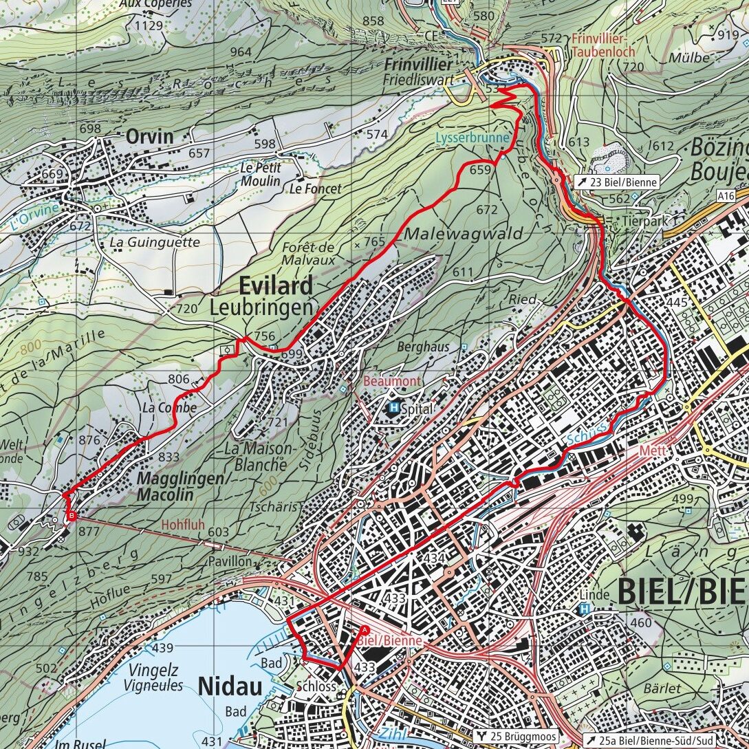 250918 Biel - Magglingen Map
