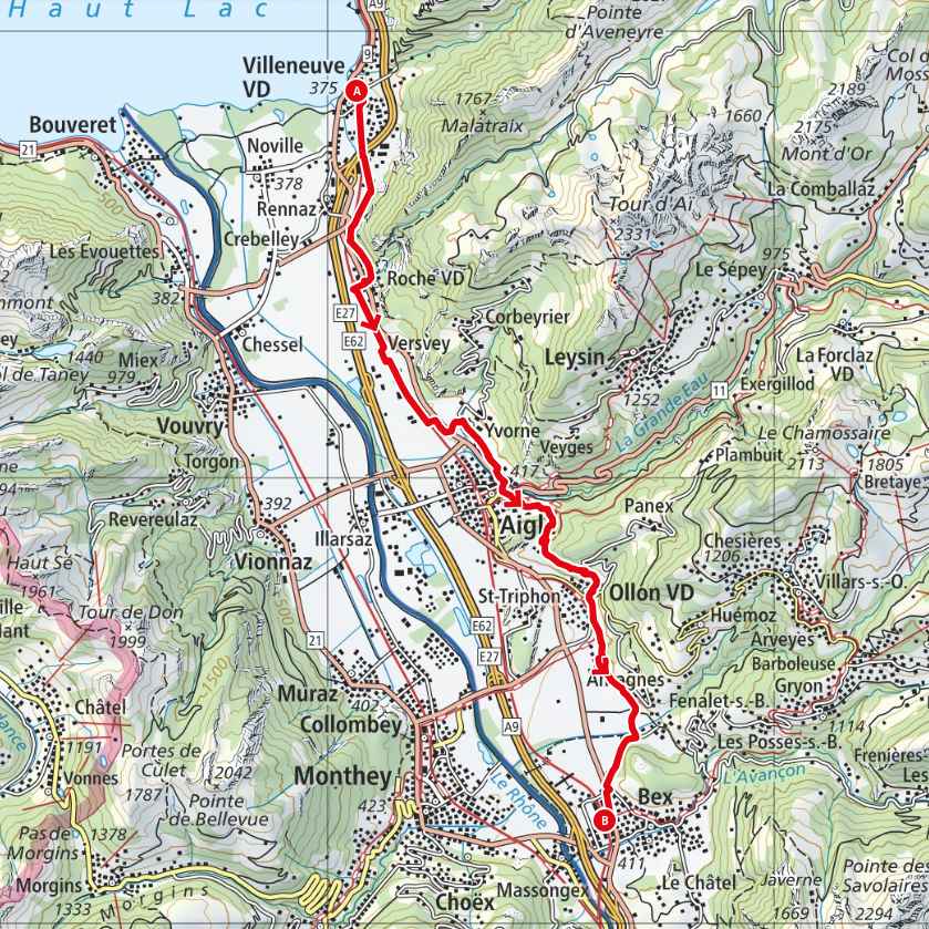 260403 Villeneuve - Bex Map
