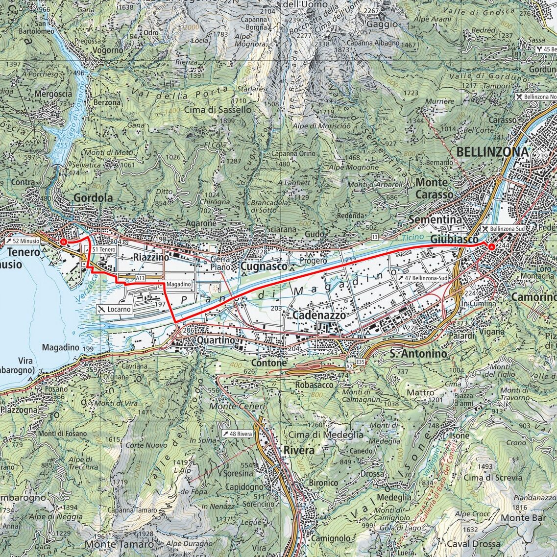 NOHUHN 251208 Giubiasco - Tenero Map